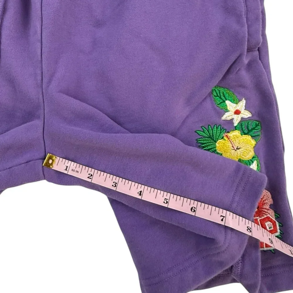 Rip N Dip Aloha Nerm Shorts Sweatshorts Men Medium Lavender Embroidered Hawaiian